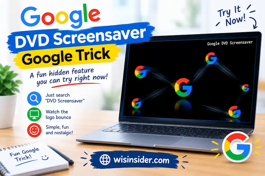 DVD Screensaver Google Trick – bouncing Google logo on a laptop screen | wisinsider.com
