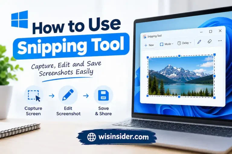 How to Use Snipping Tool on Windows to capture, edit, and save screenshots, with a simple guide from wisinsider.com